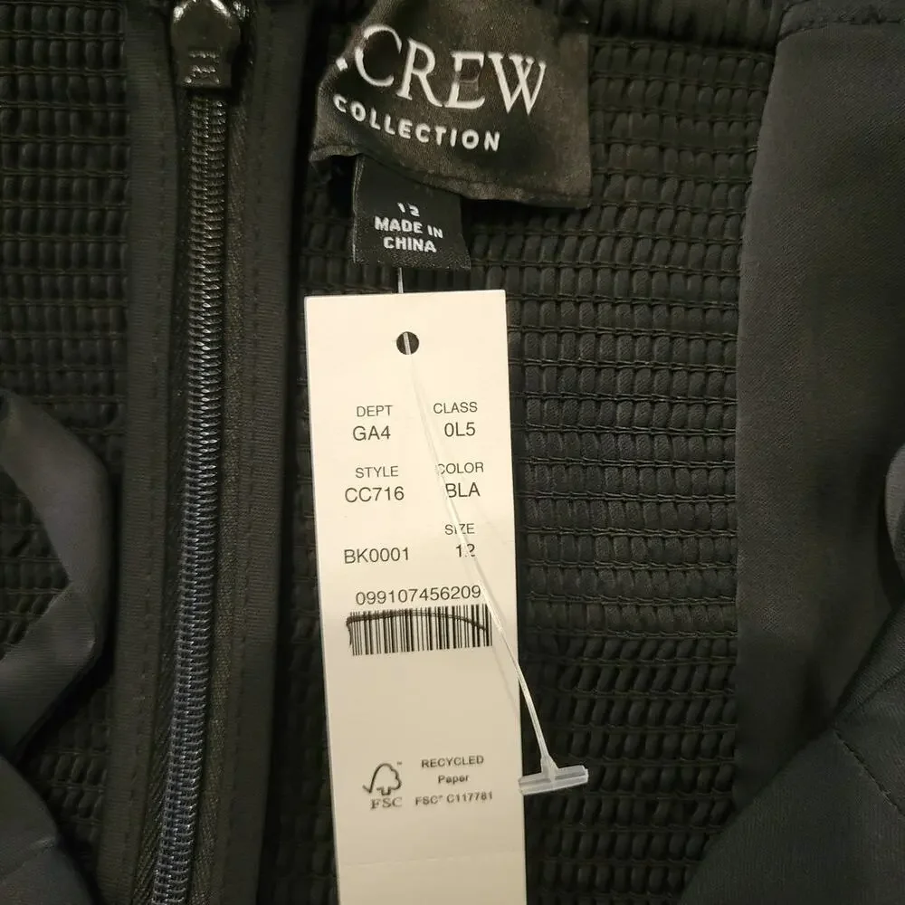 NWT J. Crew Collection Asymmetrical Ruched Dress In Stretch Satin 12 - Picture 7 of 7